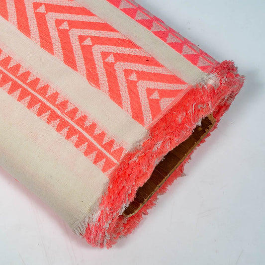 White & Pink Lightweight Cotton Jacquard (SKU: JDD-269)