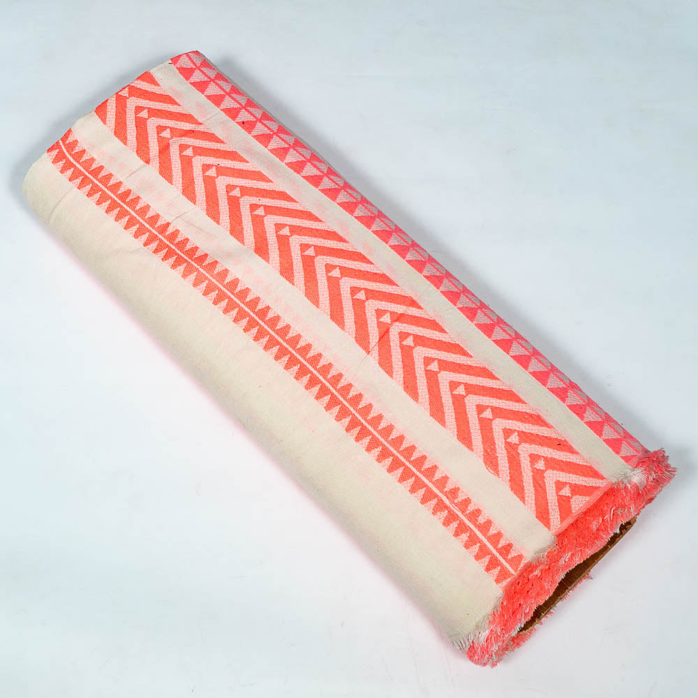 White & Pink Lightweight Cotton Jacquard (SKU: JDD-269)
