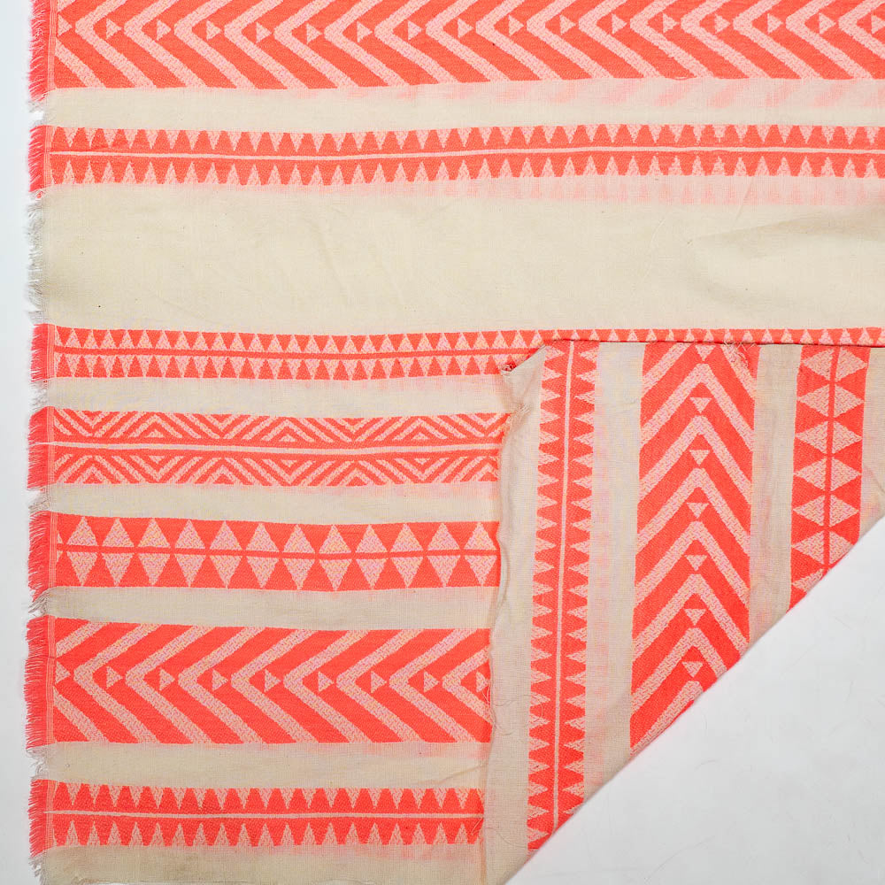 White & Pink Lightweight Cotton Jacquard (SKU: JDD-269)