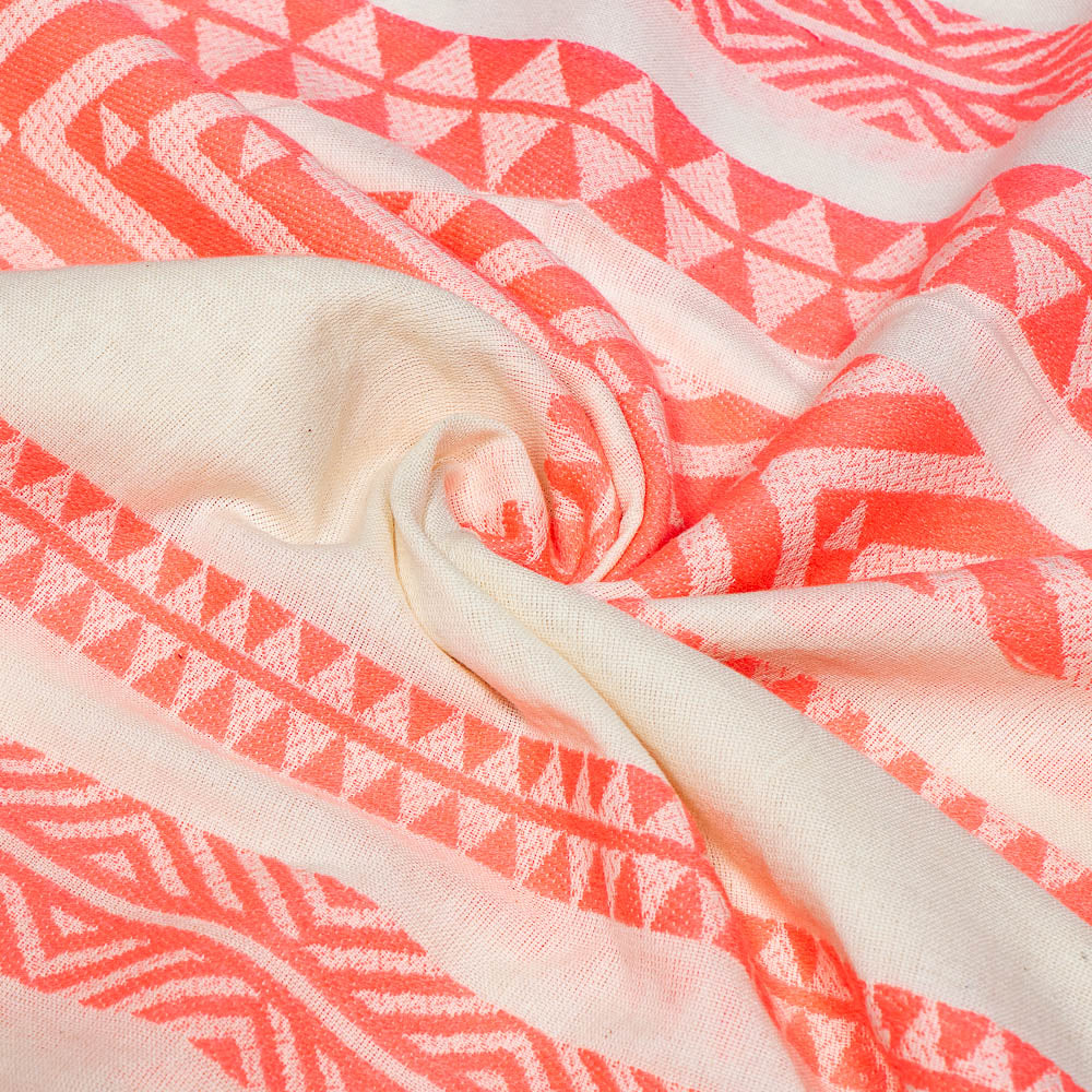 White & Pink Lightweight Cotton Jacquard (SKU: JDD-269)