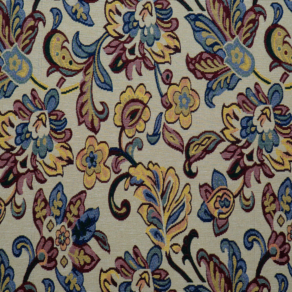 Beige Base color Multicolor Floral Design Cotton Blend Jacquard (SKU: JDD-438)