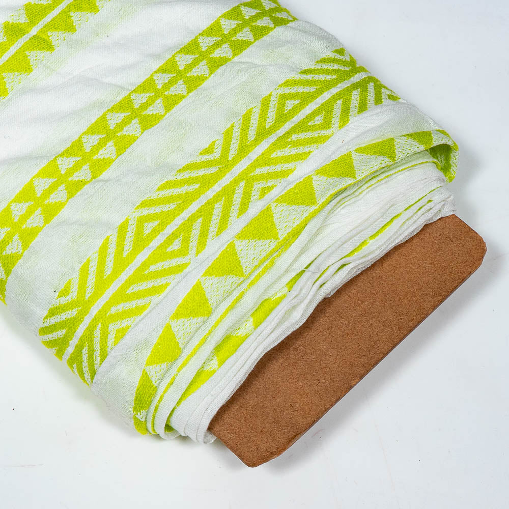 Neon Green Cotton Blend Lightweight Jacquard (Width: 54 inches or 137 cm)
