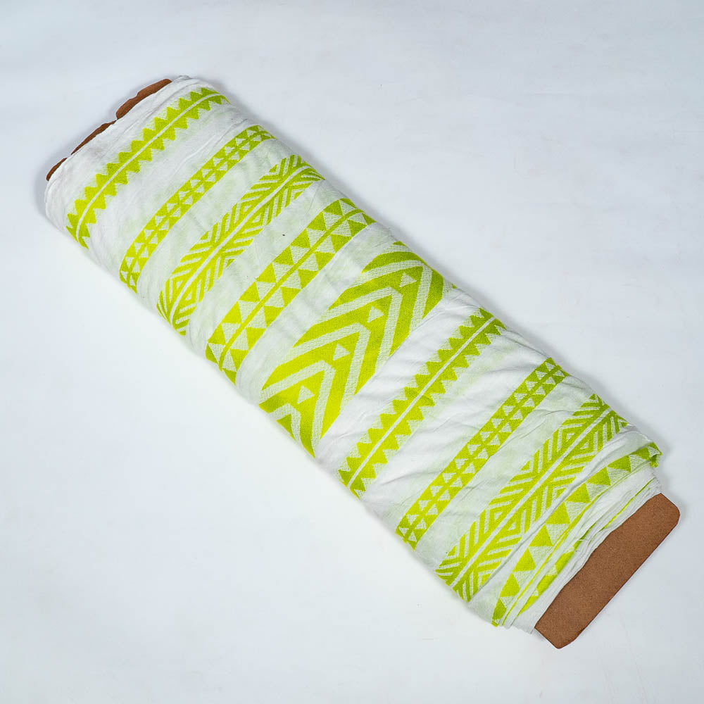 Neon Green Cotton Blend Lightweight Jacquard (Width: 54 inches or 137 cm)
