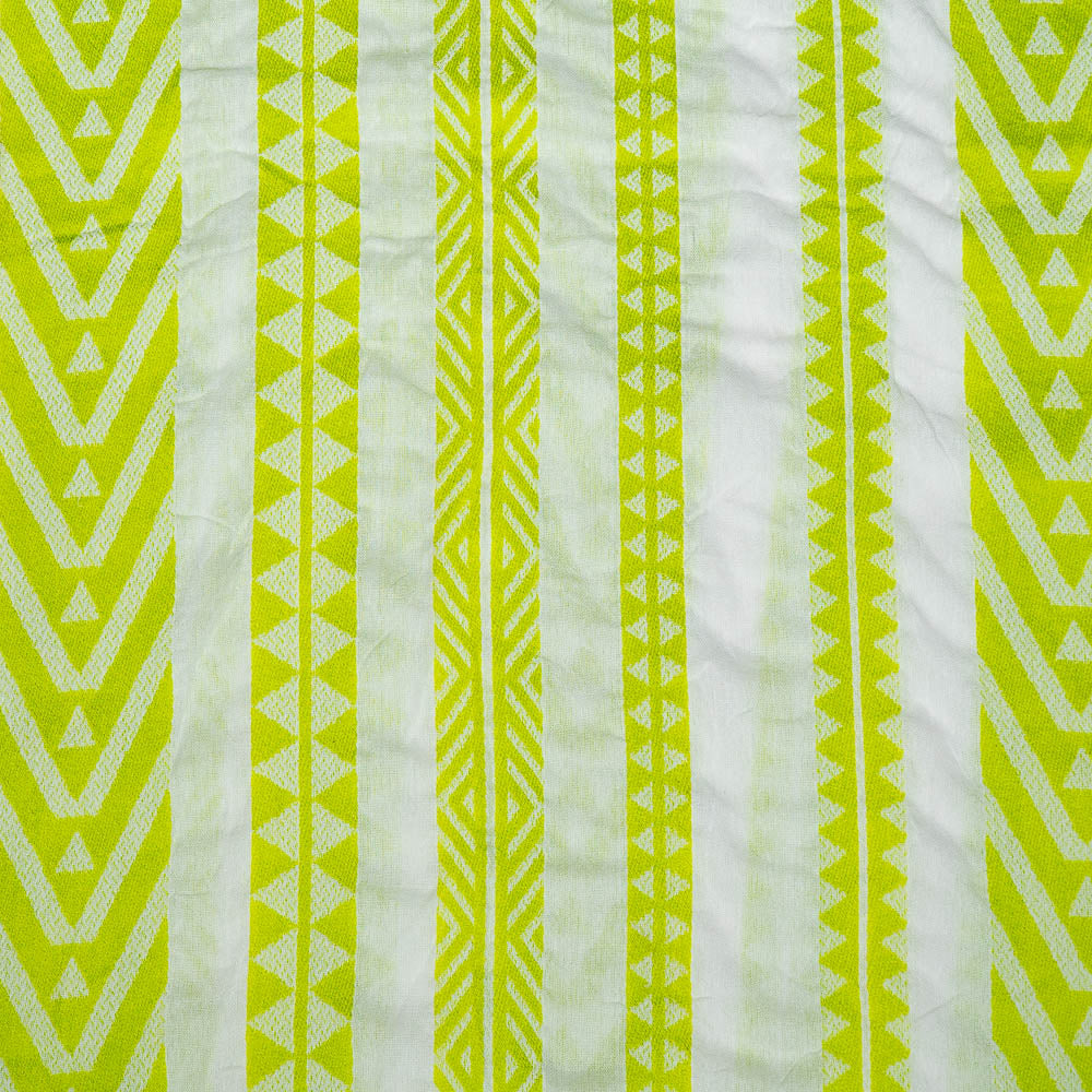 Neon Green Cotton Blend Lightweight Jacquard (Width: 54 inches or 137 cm)
