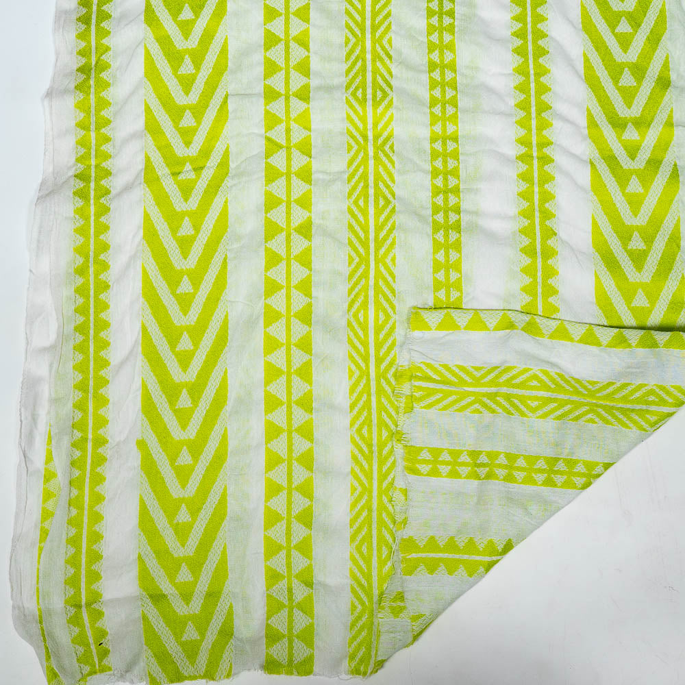 Neon Green Cotton Blend Lightweight Jacquard (Width: 54 inches or 137 cm)