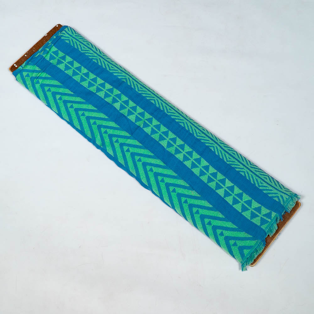 Blue & Green Cotton Blend Lightweight Jacquard (Width: 54 inches or 137 cm)