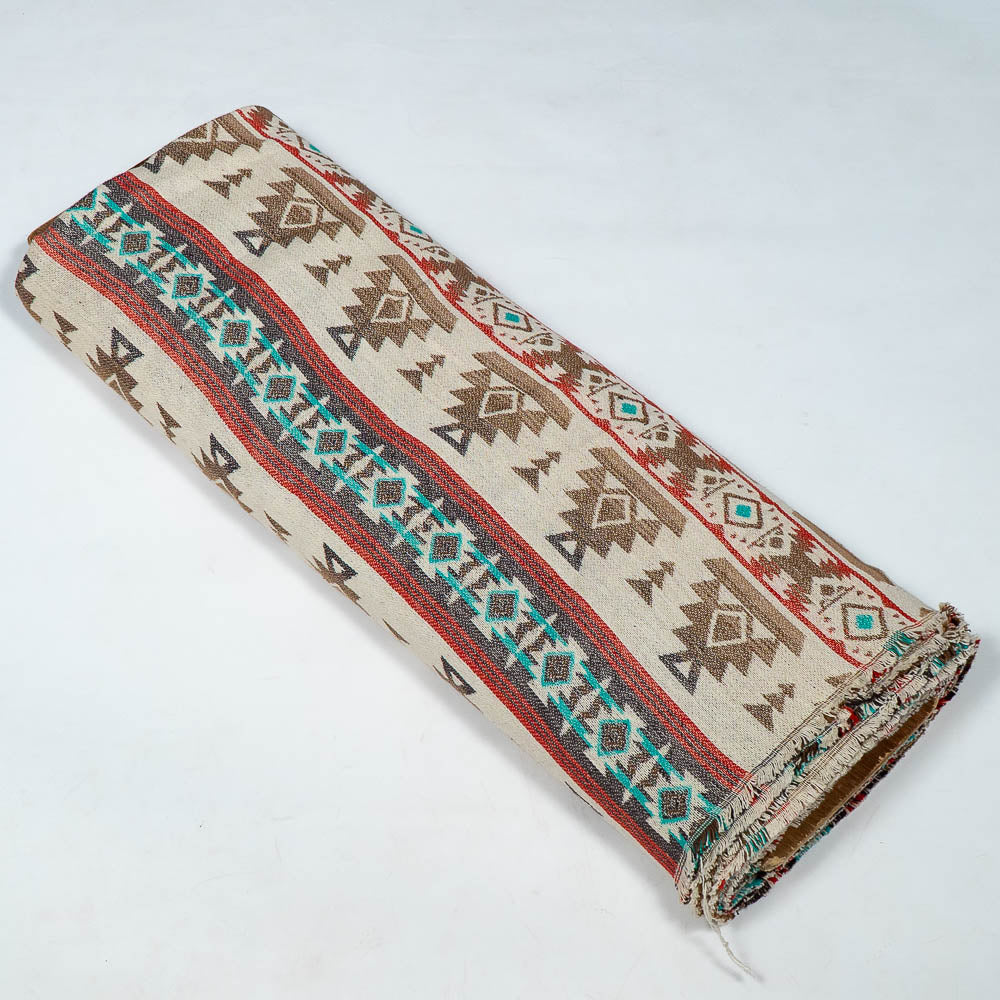 Multicolor Geometric Design Cotton Blend Jacquard (Width: 54 inches or 137 cm)