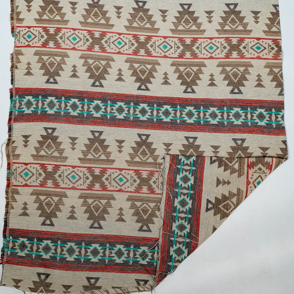Multicolor Geometric Design Cotton Blend Jacquard (Width: 54 inches or 137 cm)