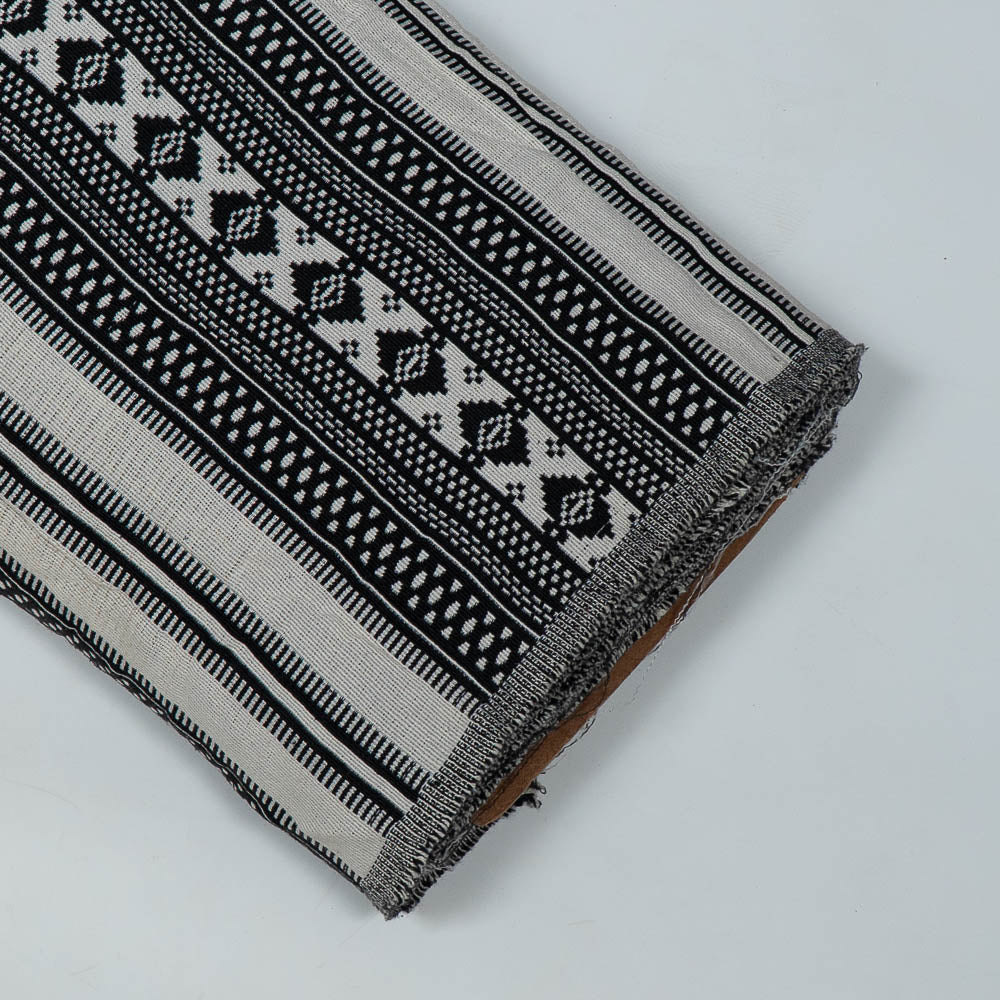 Black & White Geometric Cotton Jacquard ( SKU: JDD-470)