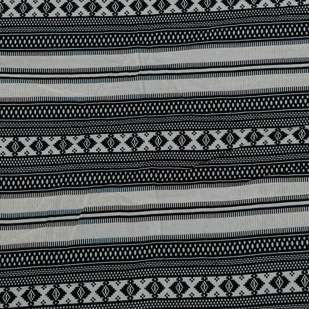 Black & White Geometric Cotton Jacquard ( SKU: JDD-470)