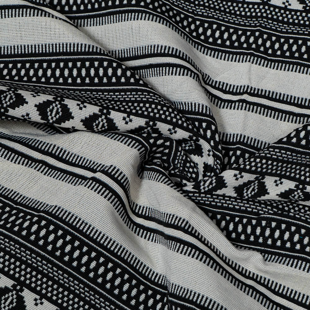Black & White Geometric Cotton Jacquard ( SKU: JDD-470)
