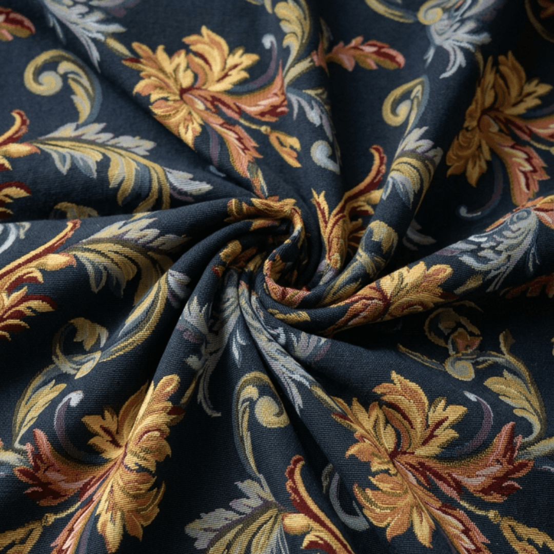 Teal Blue, Floral Design Cotton Blend Jacquard | SKU: JDD-508