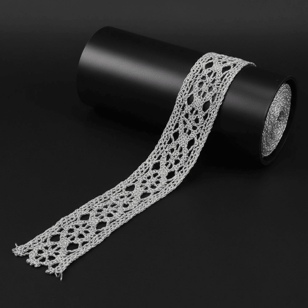 Silver Zari Lace (Width : 1 : Inch & Sku-Z-22)