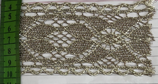 White & Golden Zari Lace (Sku-Z-1)