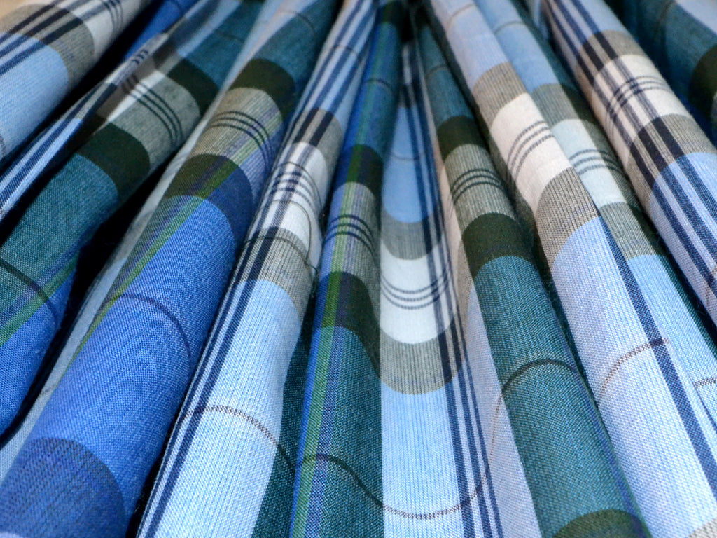 Blue & Green Cotton Check for Shirts