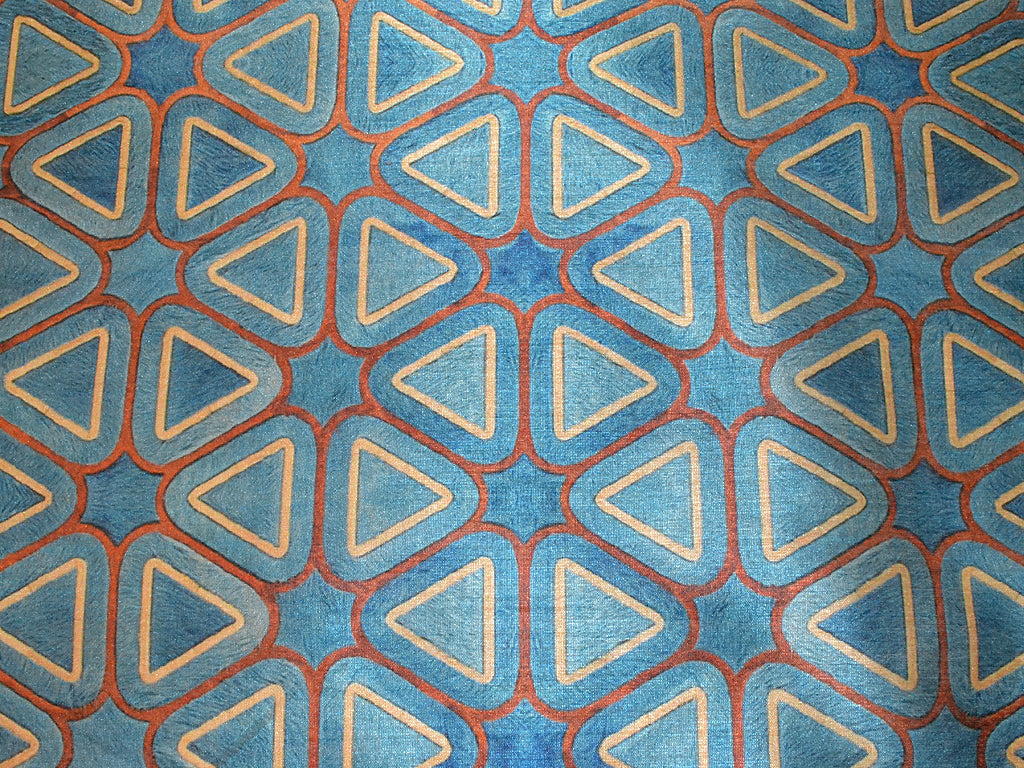 Blue poly silk digital print