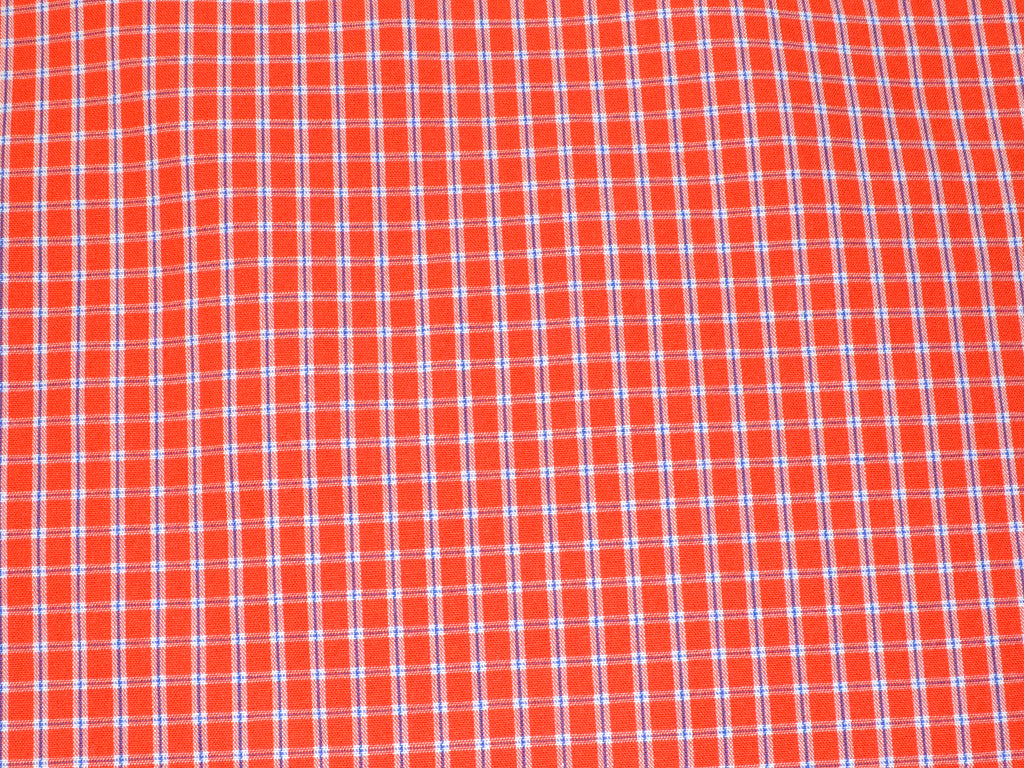 Red and white cotton checks fabric