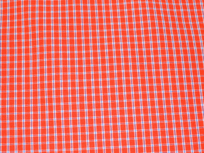 Red and white cotton checks fabric