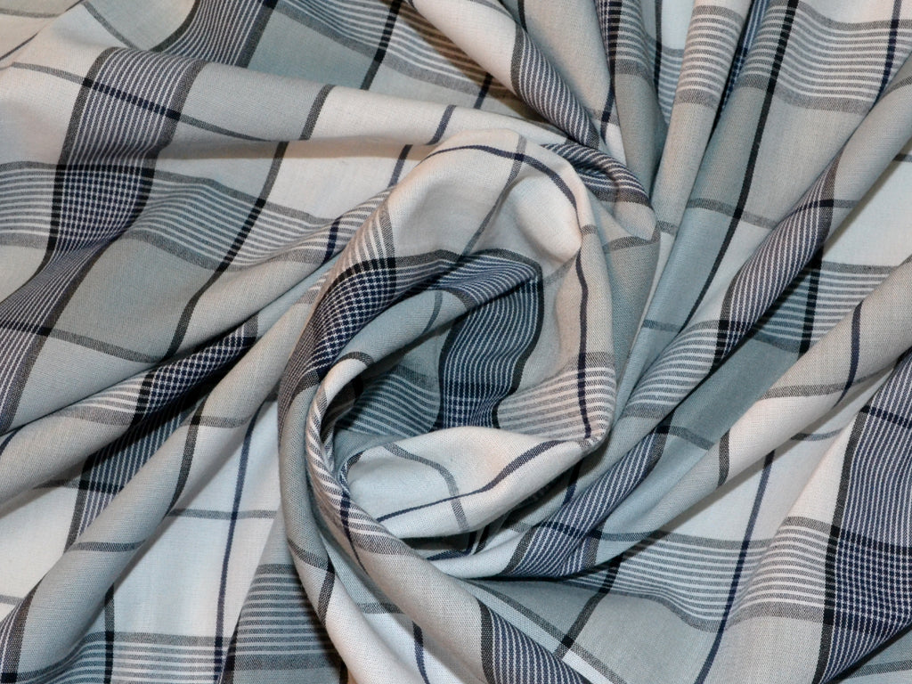 Grey Cotton Check For Shirting