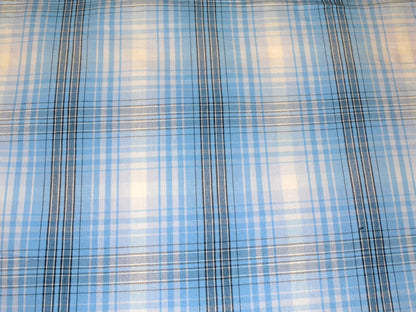 Blue & White Cotton Check For Shirting