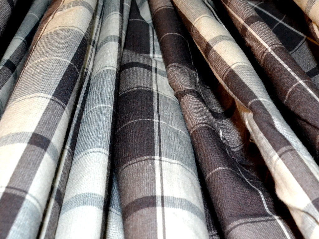 Brown & Cream Cotton Check For Shirting