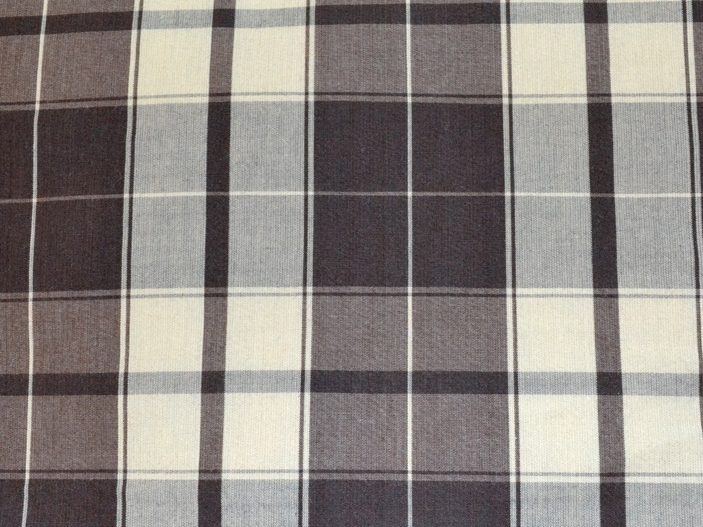 Brown & Cream Cotton Check For Shirting