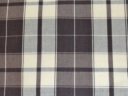 Brown & Cream Cotton Check For Shirting