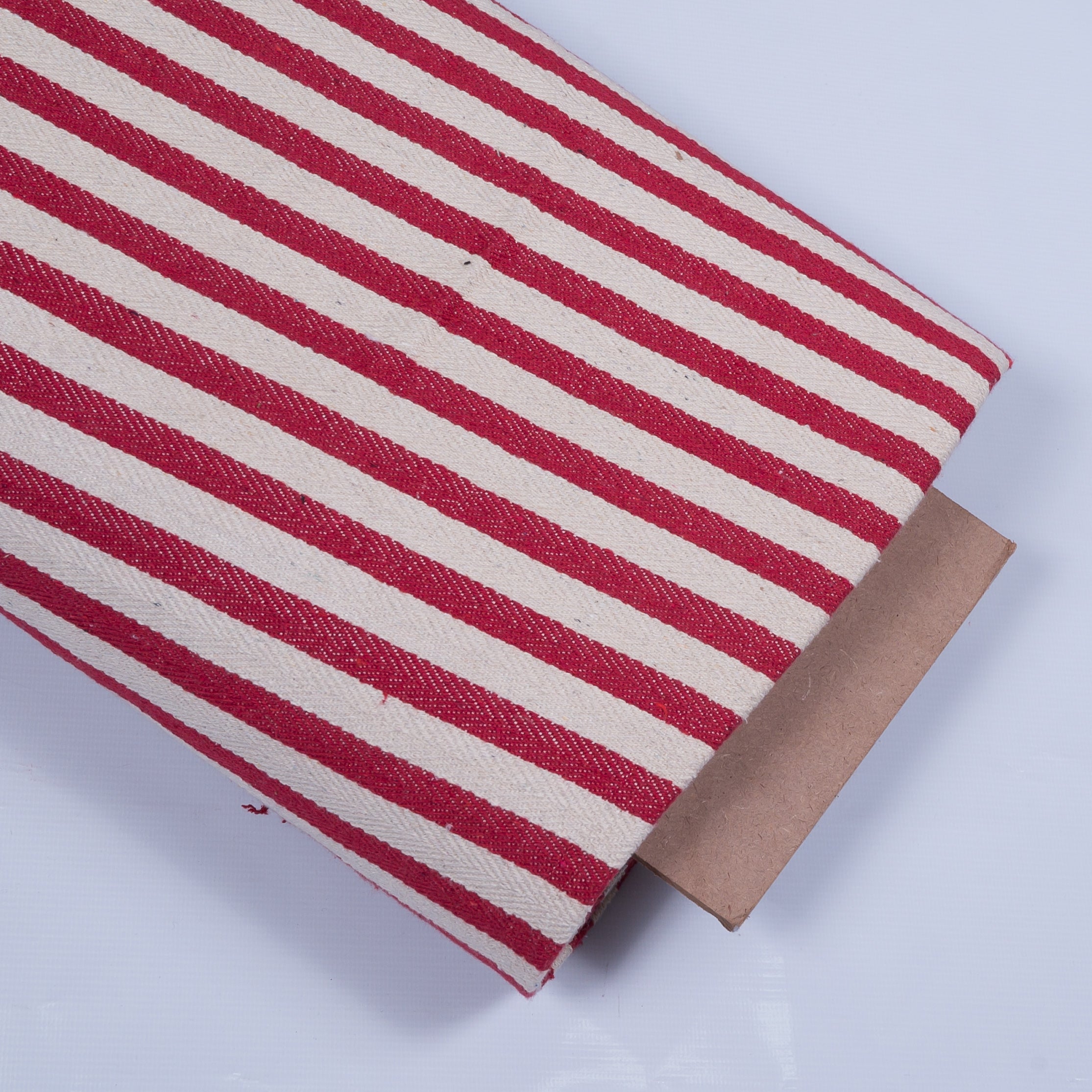 Red & White Stripe Cotton Jacquard