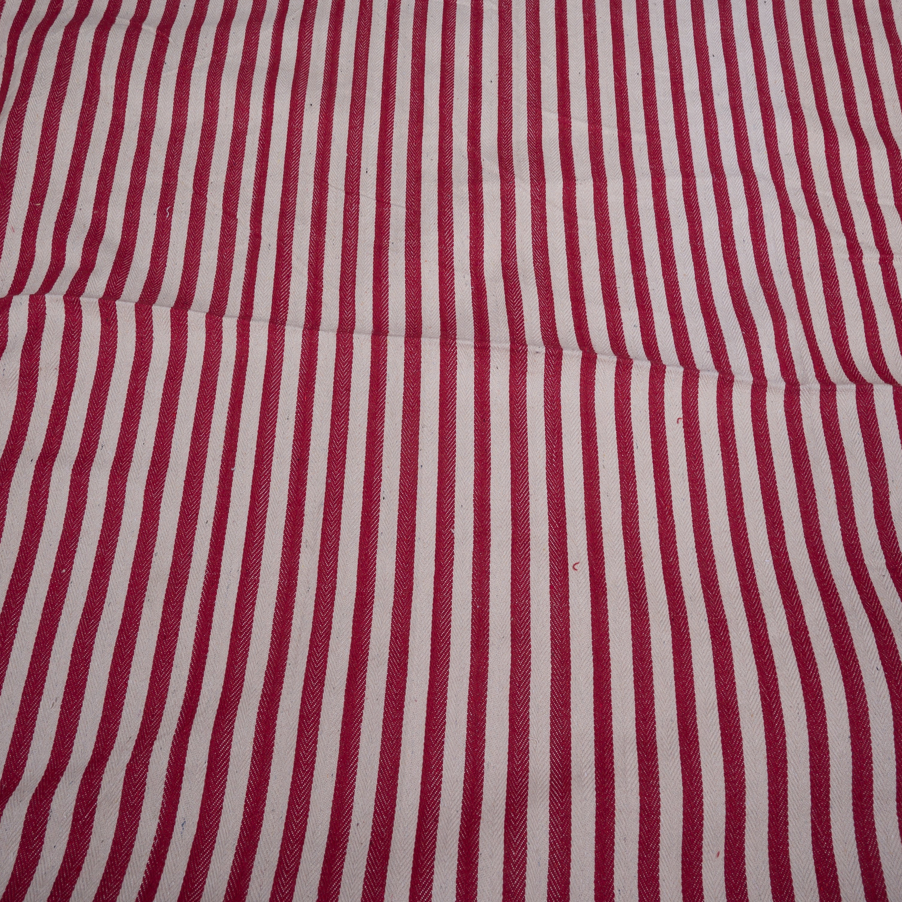 Red & White Stripe Cotton Jacquard