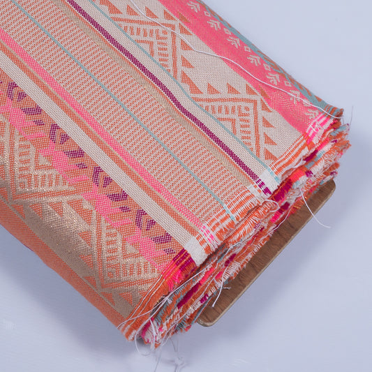 Pink Cotton Lurex Blend Jacquard (Sku: JDD-324)