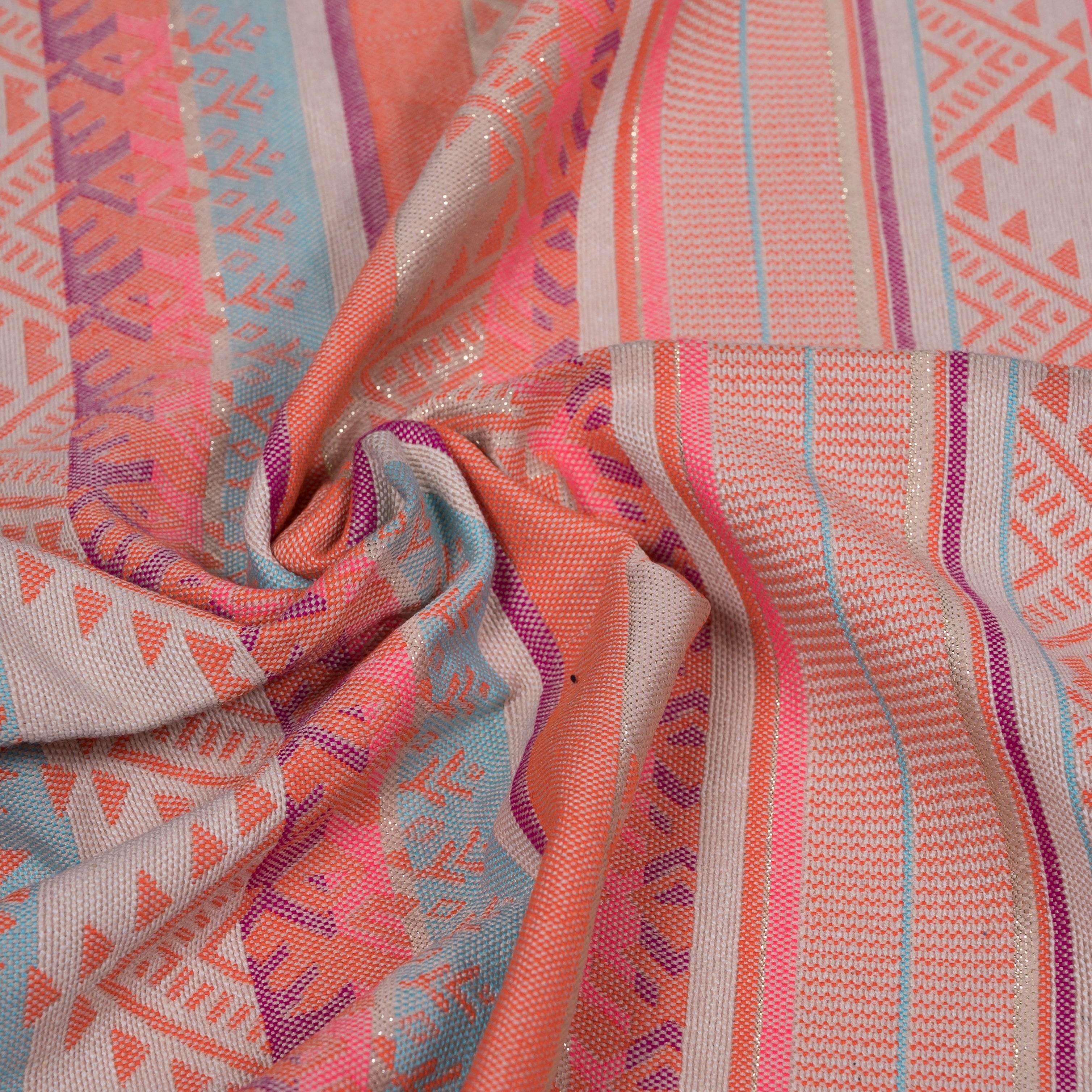 Pink Cotton Lurex Blend Jacquard (Sku: JDD-324)