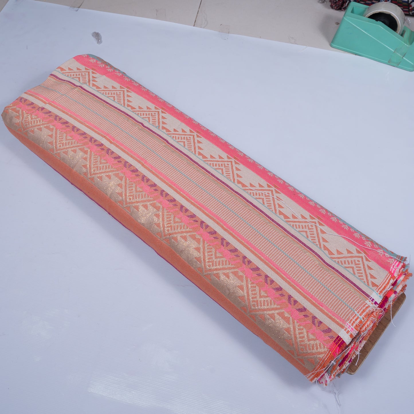 Pink Cotton Lurex Blend Jacquard (Sku: JDD-324)