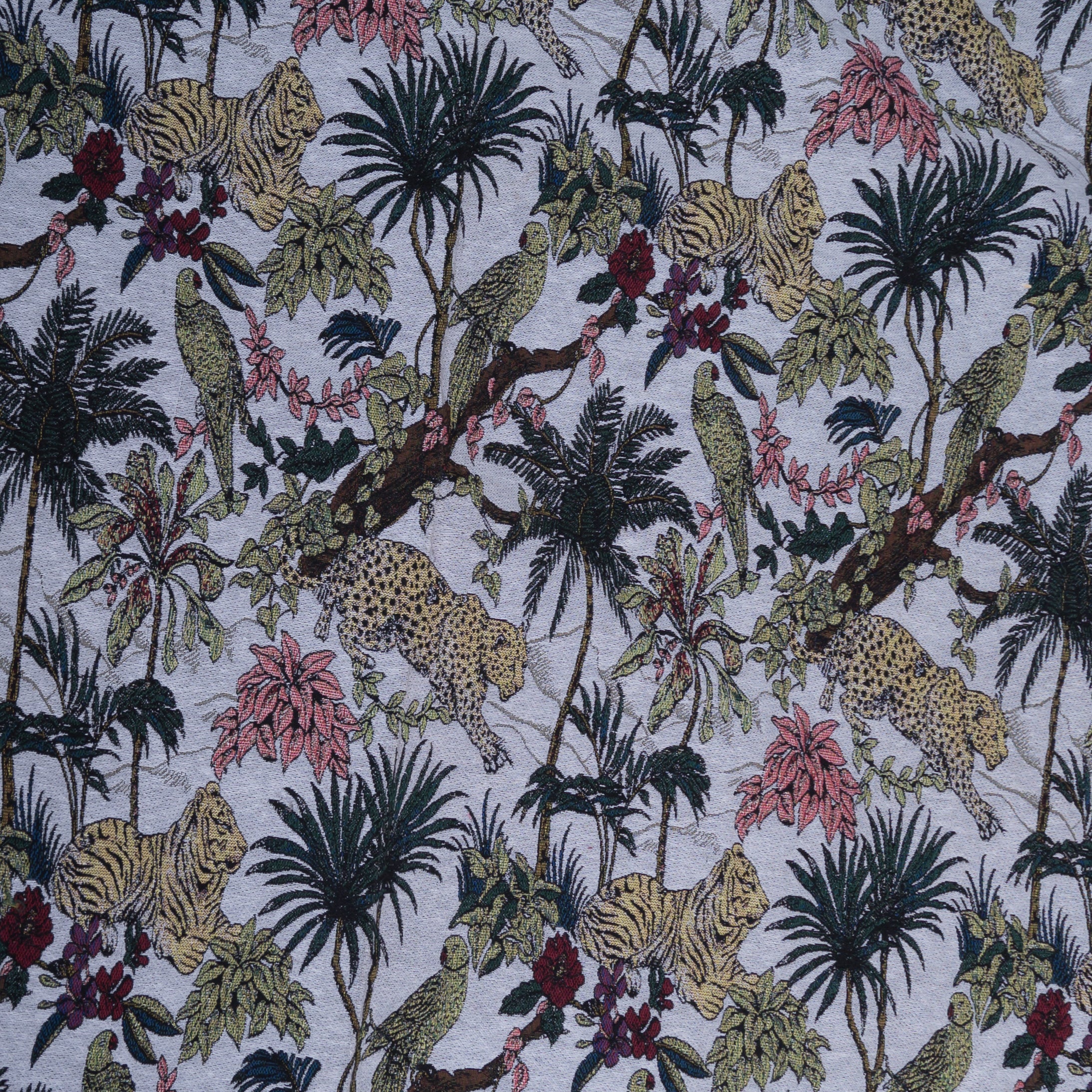 Multi Color Floral Animal Tropical Jungle Cotton Blend Jacquard (Sku: JDD-425)