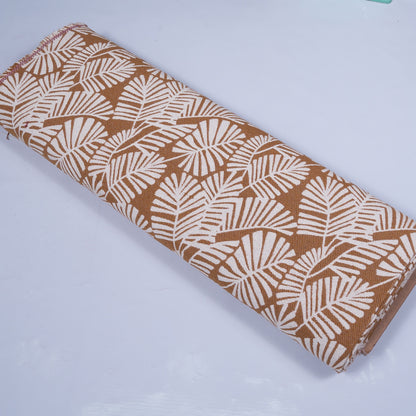Brown & White Tropical Cotton Blend Jacquard | SKU: JDD-323