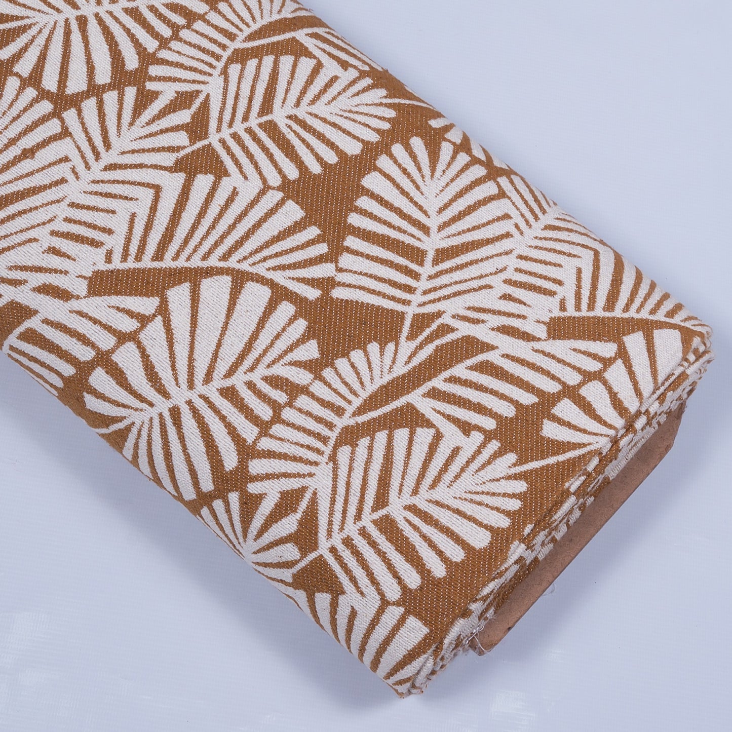 Brown & White Cotton Floral Jacquard (Sku: JDD-323)