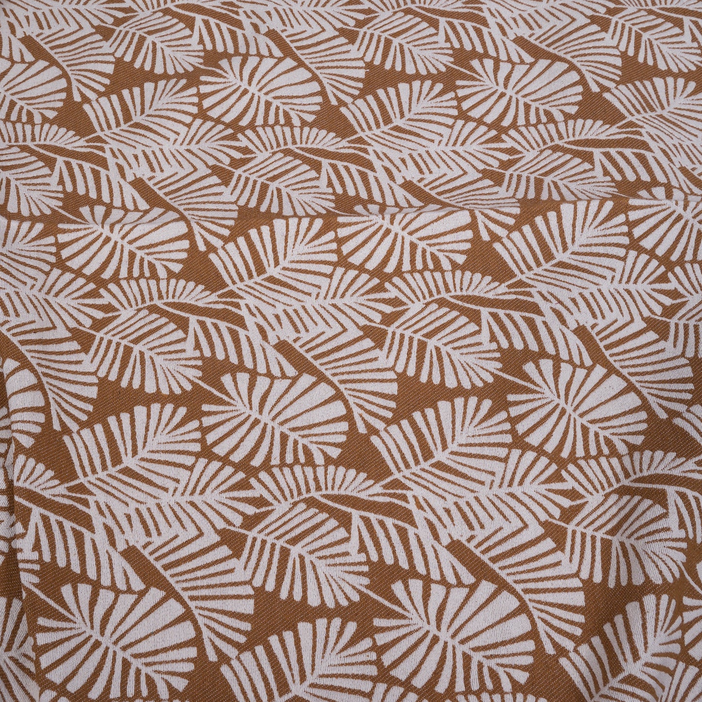 Brown & White Cotton Floral Jacquard (Sku: JDD-323)