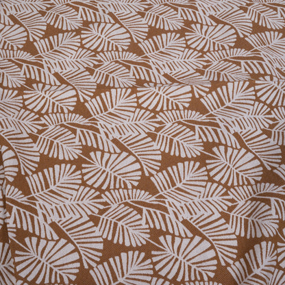 Brown & White Tropical Cotton Blend Jacquard | SKU: JDD-323