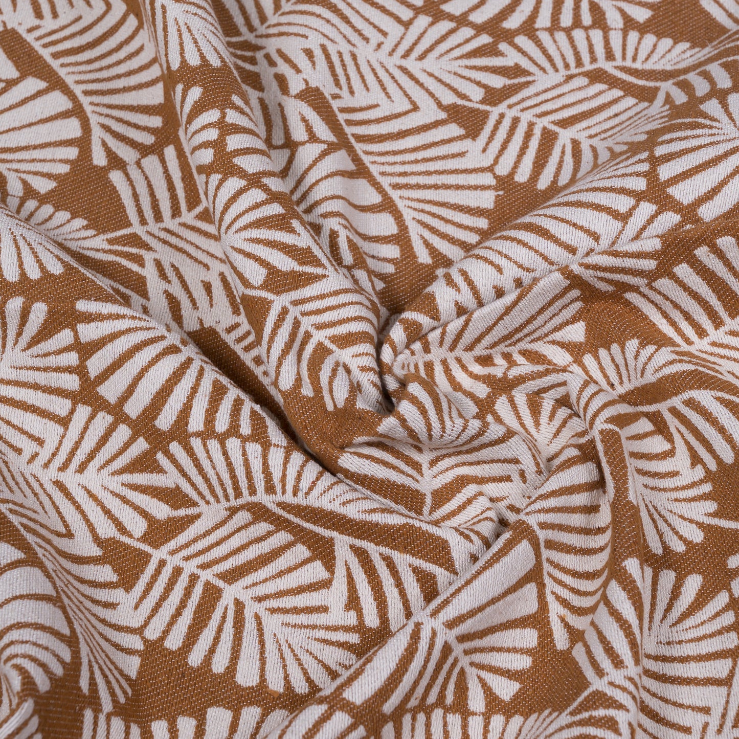 Brown & White Cotton Floral Jacquard (Sku: JDD-323)