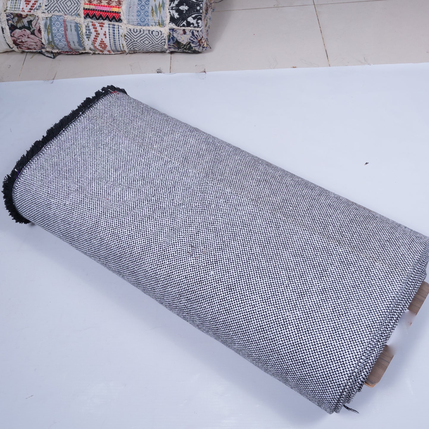 Black and White Matti Weave Cotton Jacquard (SKU: JDD-335)