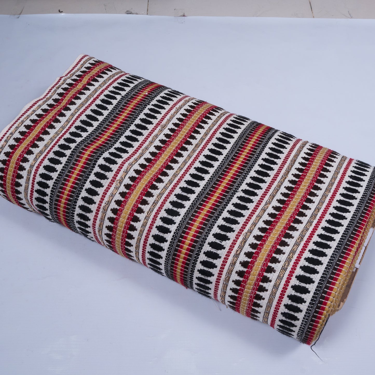 Red, Black, & Brown Capsule Cotton Blend Jacquard (Sku: J-469)