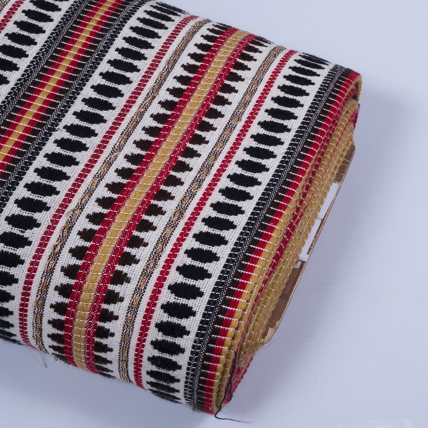 Red, Black, & Brown Capsule Cotton Blend Jacquard (Sku: J-469)