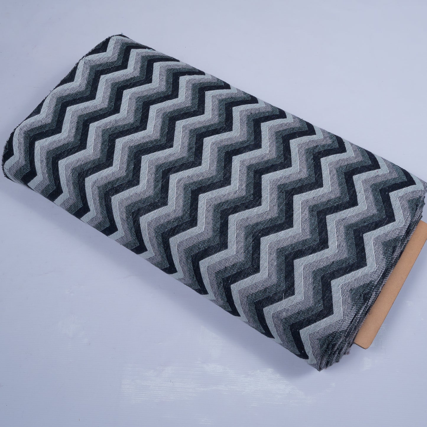 Grey & Black Chevron Cotton Jacquard (Sku: J-364)