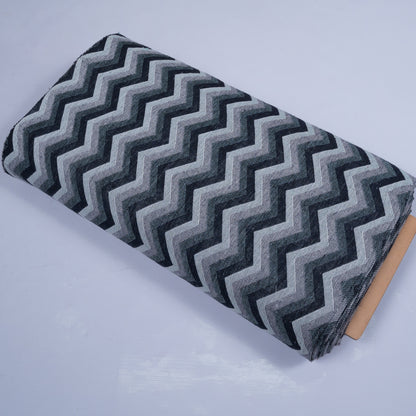 Grey & Black Chevron Cotton Jacquard | SKU: J-364