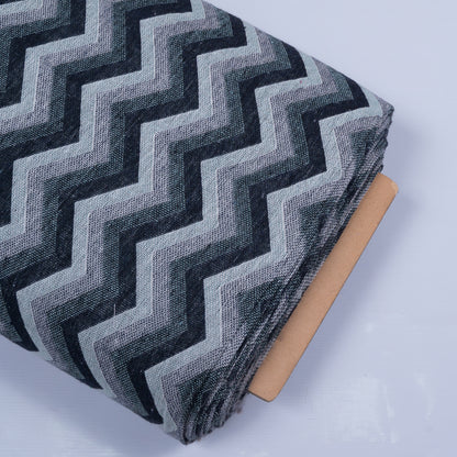 Grey & Black Chevron Cotton Jacquard | SKU: J-364