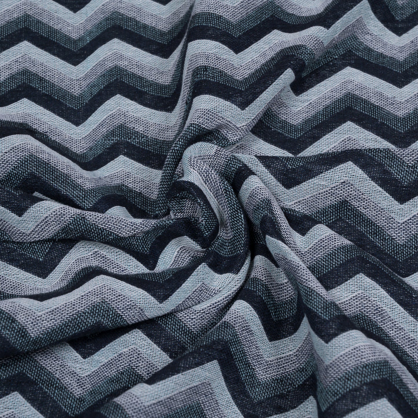 Grey & Black Chevron Cotton Jacquard (Sku: J-364)