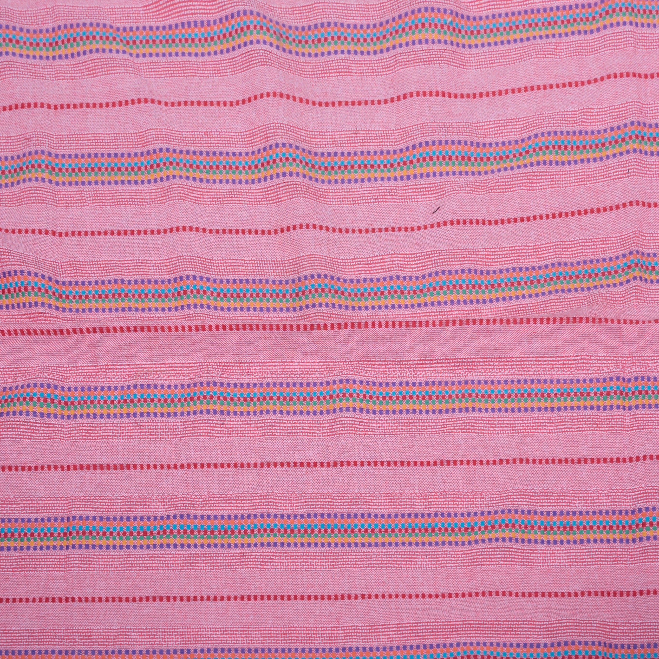Pink Base Multi Color Stripe Jacquard