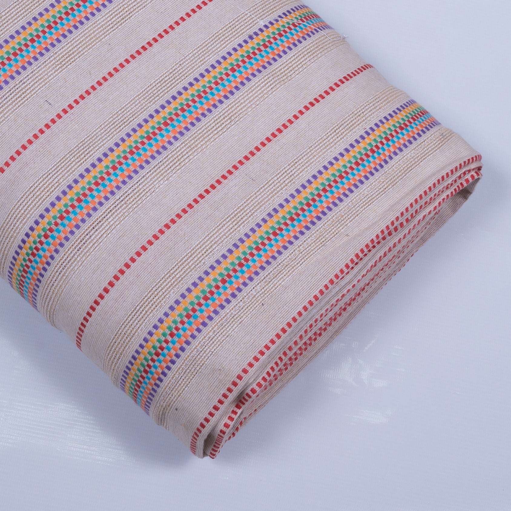 Multi Color Stripe Cotton Blend Jacquard