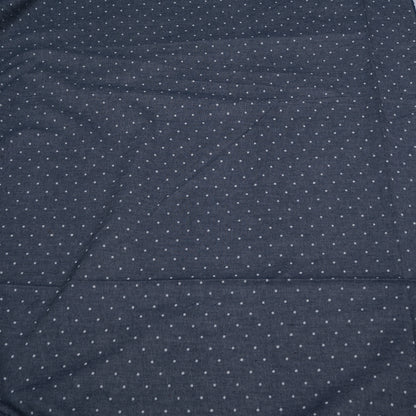 Grey Color Screen Print Small Polka Dot Chamray Fabric