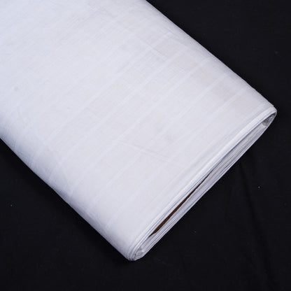 White Self Leeno Cotton Check Dyeable Fabric