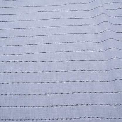 White Self Leeno Cotton Stripe Dyeable Fabric